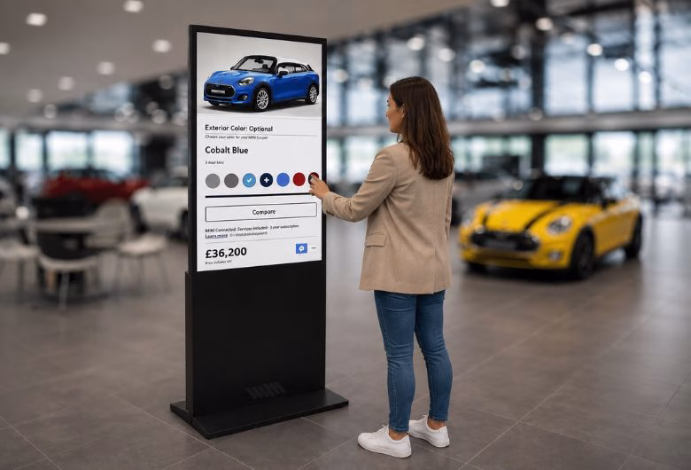 Quiosques Interativos-stand Os quiosques de informação são equipamentos digitais versáteis, concebidos para facilitar o acesso rápido a conteúdos e serviços em espaços públicos ou corporativos.
