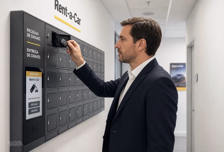 Os cacifos inteligentes W4M automatizam a entrega e recolha de chaves das viaturas, dando maior autonomia ao cliente e controlo à operação. Cada movimento fica registado, permitindo saber quem acedeu à chave, quando foi levantada e quando foi devolvida.