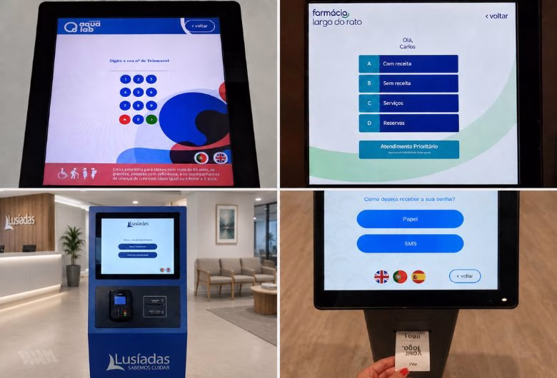 Quiosque de atendimento Quiosques de check in para o setor da saúde